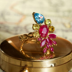 ANEL FOGO OURO AMARELO 18K