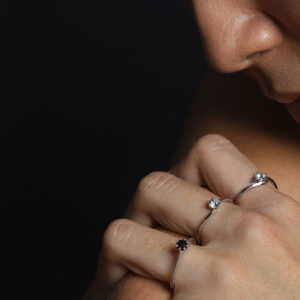 ANEL SOLITARIO DIAMANTE NEGRO