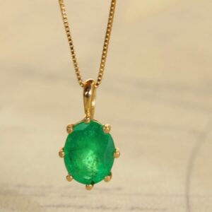 PINGENTE ESMERALDA OVAL