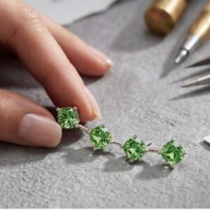 EARCUFF PERIDOTO OURO BRANCO